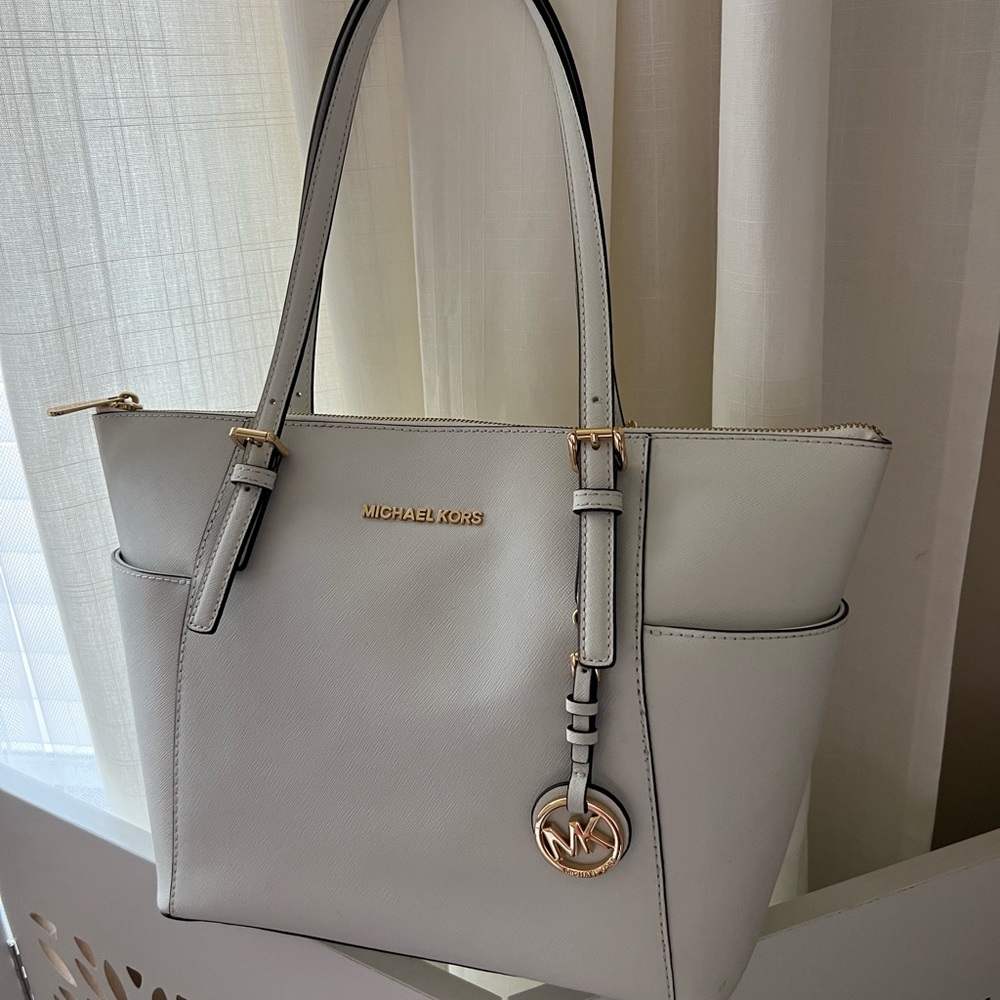 Michael Michael Kors Optic White Leather Tote
